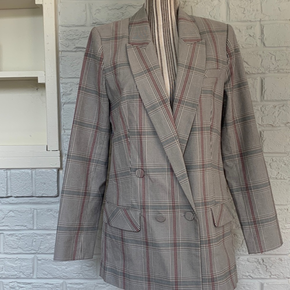 CABI Sleuth Grey Double Breasted Blazer